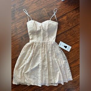 B Darlin Cream Lace Dress